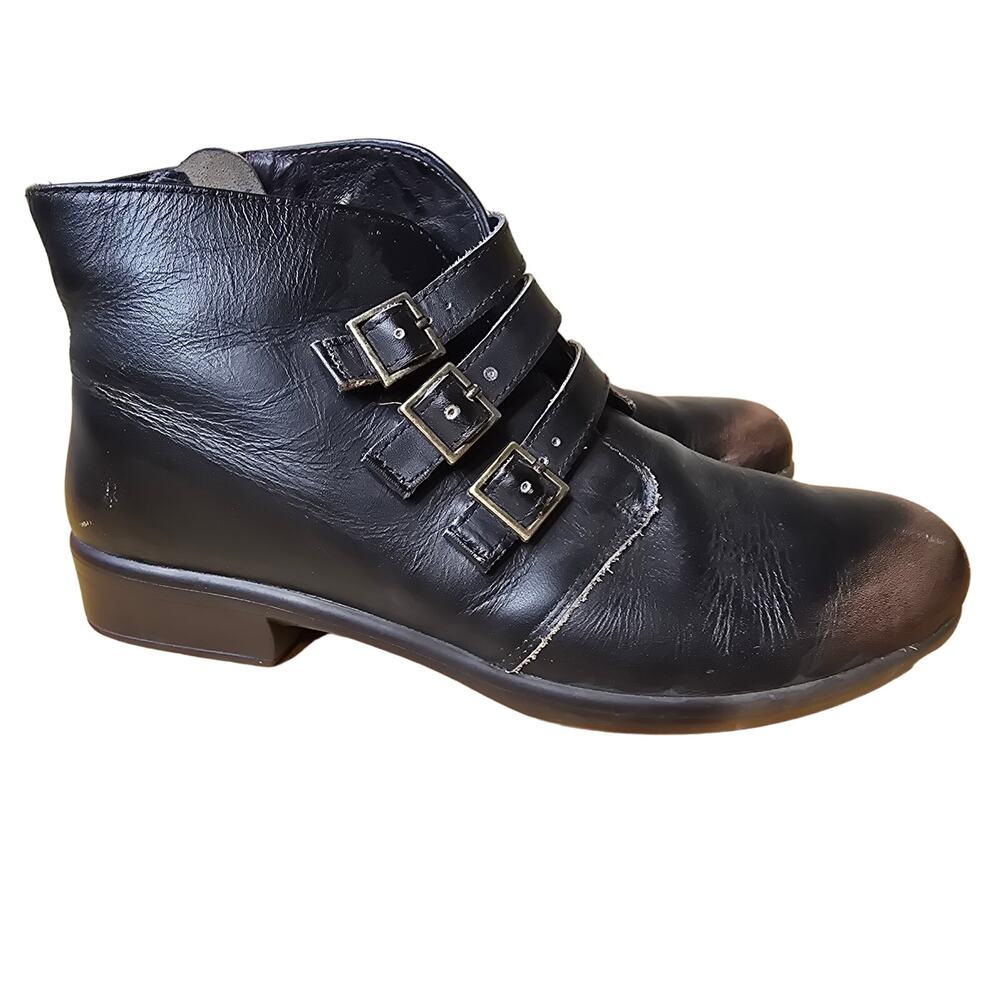Naot Calima Ankle Boots Leather Black Size EU 38, US Womens 7.5 Box MSRP $219